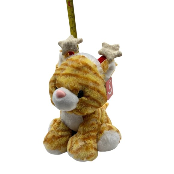 Aurora World 9" Christmas Star Gold Tabby Orange Stripped Cat Kitten Plush Toy - Picture 8 of 8